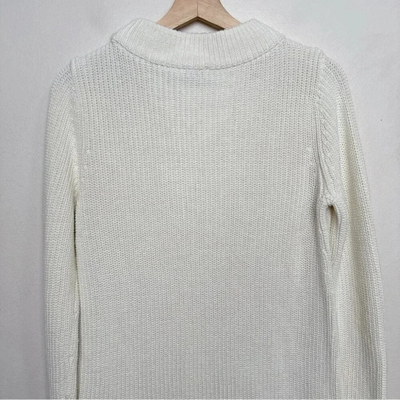 Talbots  Womens Small Chunky Cream Mock Neck Sweater - Picture 13 of 14